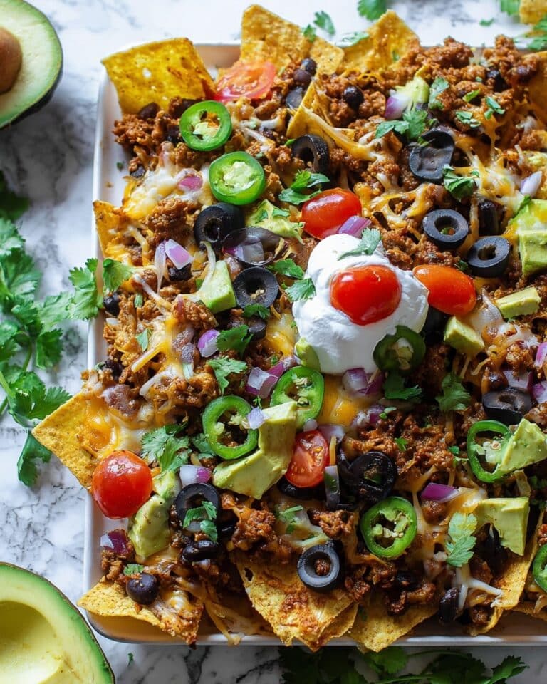 25-Minute Veggie-Loaded Beef + Bean Nachos Recipe