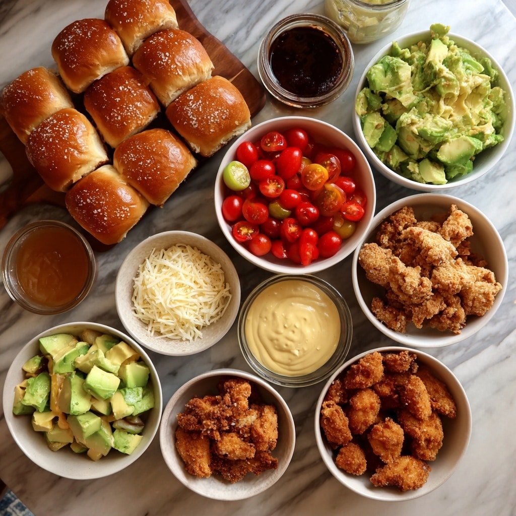 Honey Mustard BLT Chicken Sliders with Avocado and Cherry Tomatoes Recipe - Recipe Image