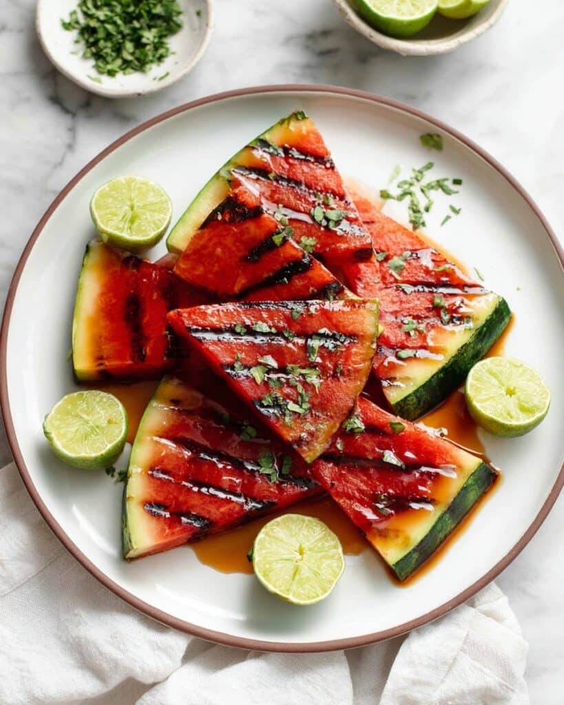 Grilled Watermelon with Honey, Lime, and Cilantro Recipe