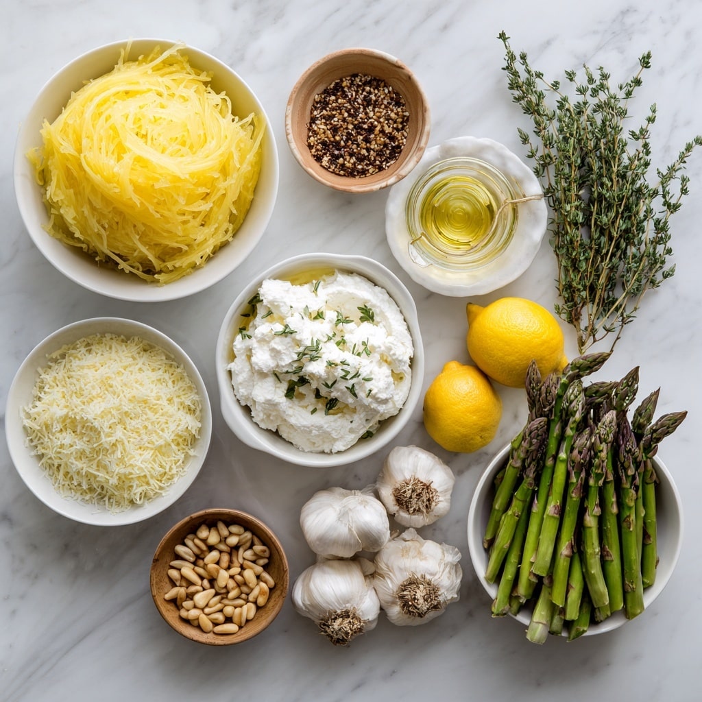 Spaghetti Squash with Asparagus, Ricotta, Lemon, and Thyme Recipe - Recipe Image