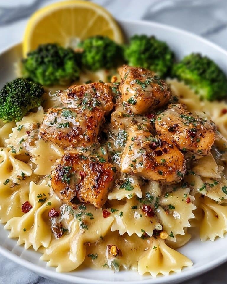 Cowboy Butter Lemon Bowtie Chicken with Broccoli Recipe
