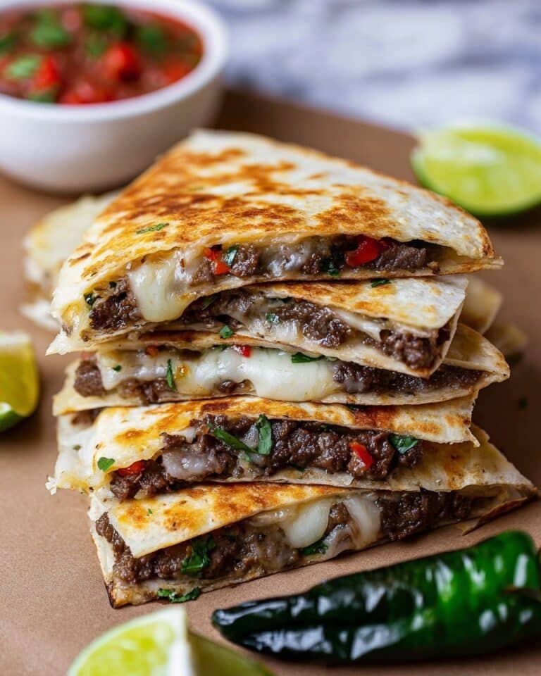 Carne Asada Quesadilla with Caramelized Onions, Jalapeños, and Monterey Jack Cheese Recipe