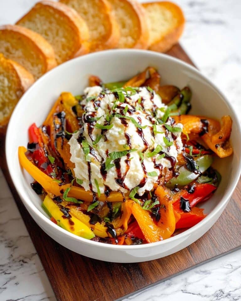 Burrata Cheese and Roasted Bell Peppers Appetizer Recipe