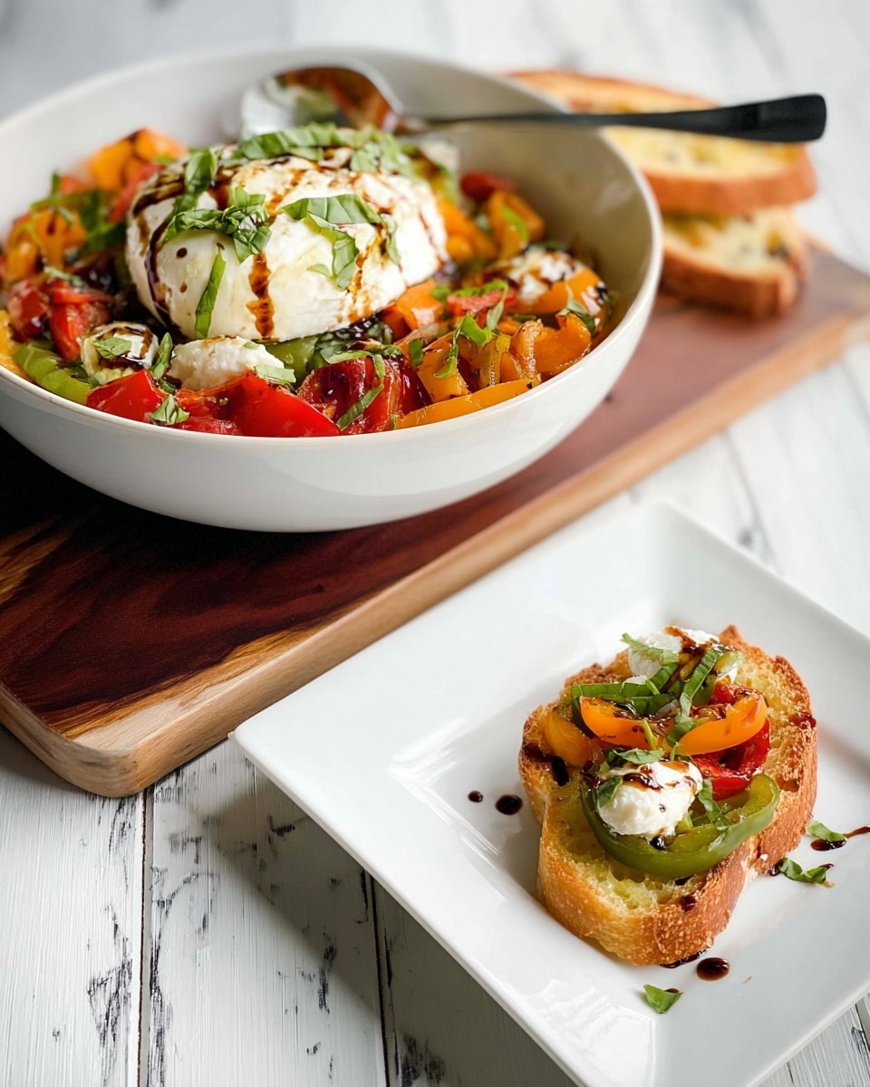 Two round white balls of creamy burrata cheese sit close together on a white plate, one whole and the other slightly opened to show its soft, smooth inside flowing out. Around the cheese, there are bright green basil leaves and a small bunch of colorful cherry tomatoes in red, orange, and pale yellow. A silver knife and fork rest on the plate near the cheese, with the fork touching the creamy cheese. The scene is set on a white marbled surface. photo taken with an iphone --ar 4:5 --v 7