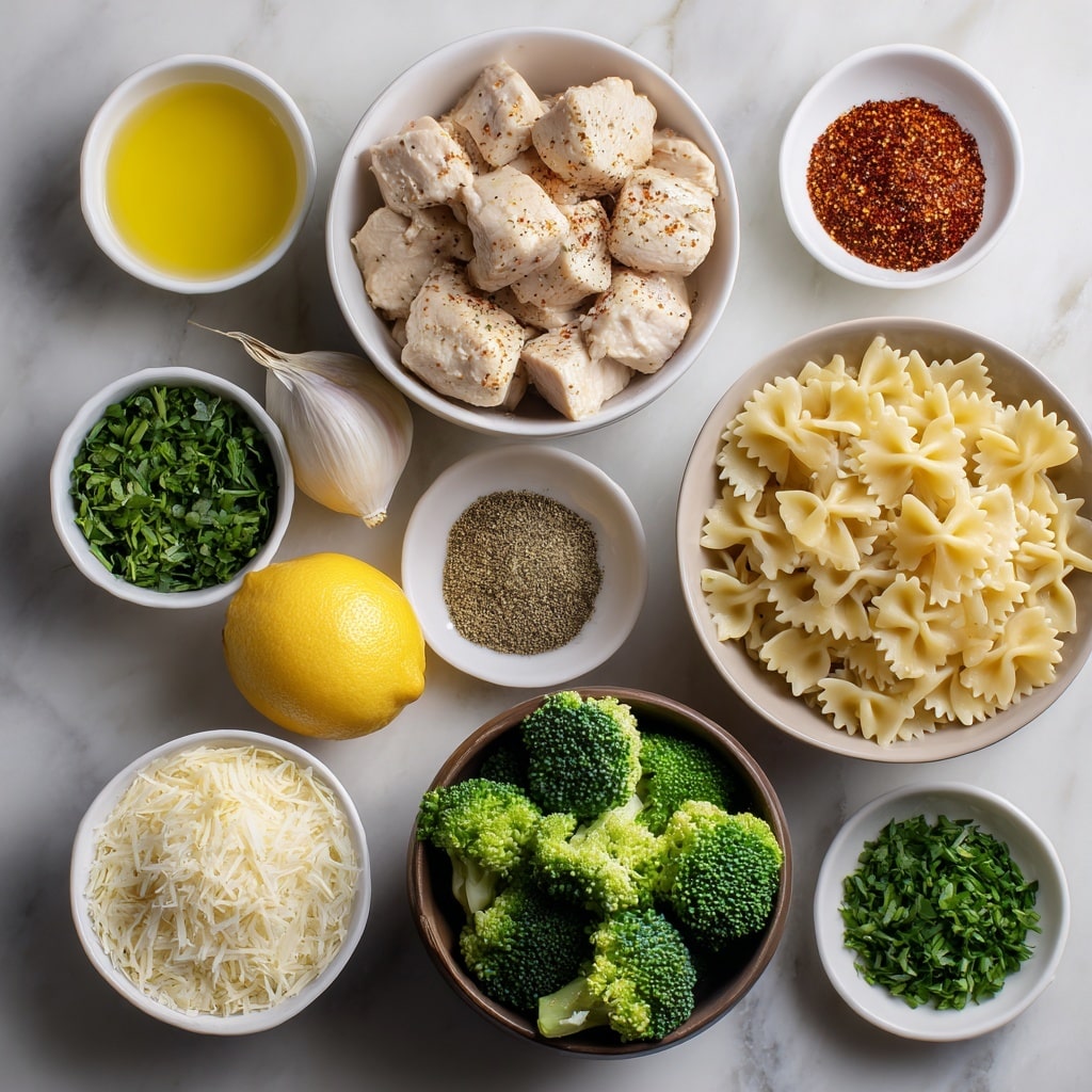 Cowboy Butter Lemon Bowtie Chicken with Broccoli Recipe - Recipe Image