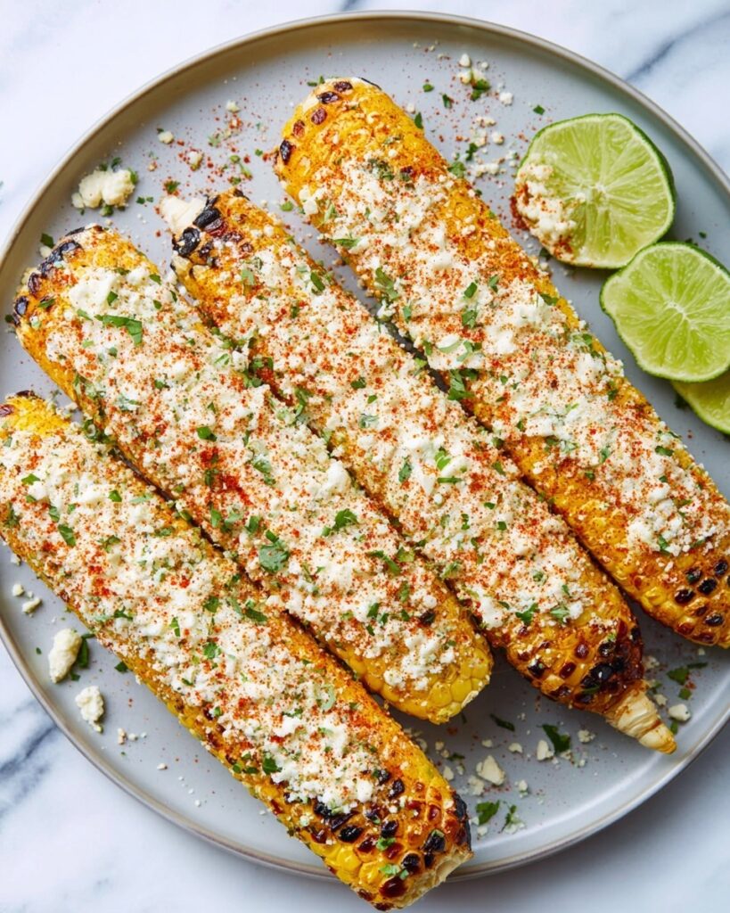 Mexican Street Corn (Elote) with Creamy Mayo, Cotija Cheese, and Tajin Spice Recipe