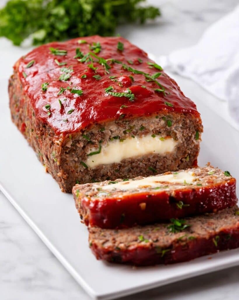 Mozzarella Stuffed Meatloaf Recipe