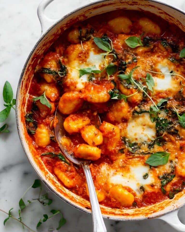 25-Minute Vegan Cheesy Baked Gnocchi with Beans Recipe