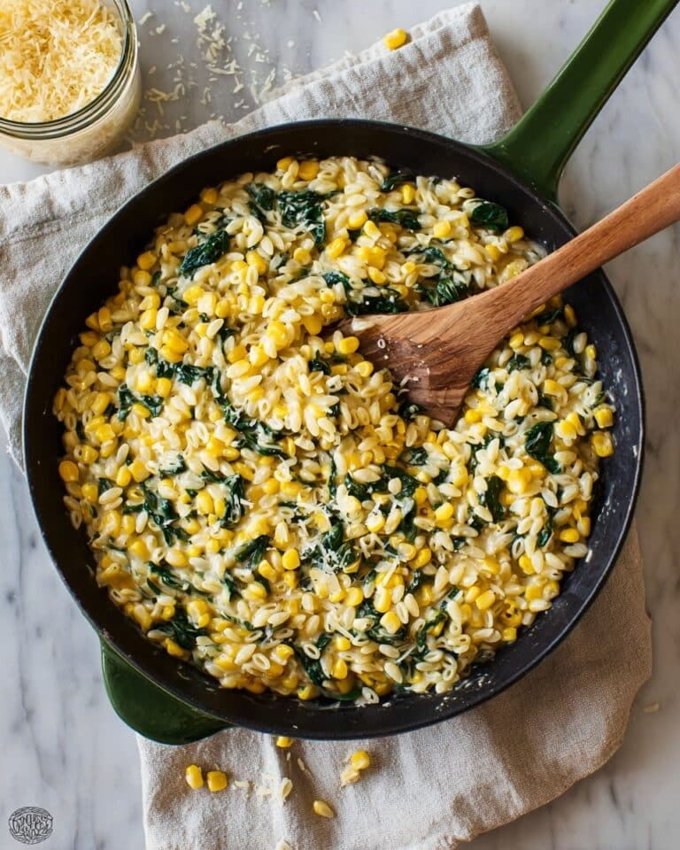 Creamy Corn and Spinach Orzo Recipe