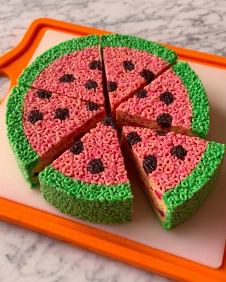 Watermelon-Shaped Rice Krispy Treats Recipe