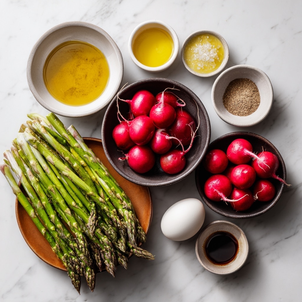 Roasted Asparagus and Radishes with Mustard Vinaigrette Recipe - Recipe Image
