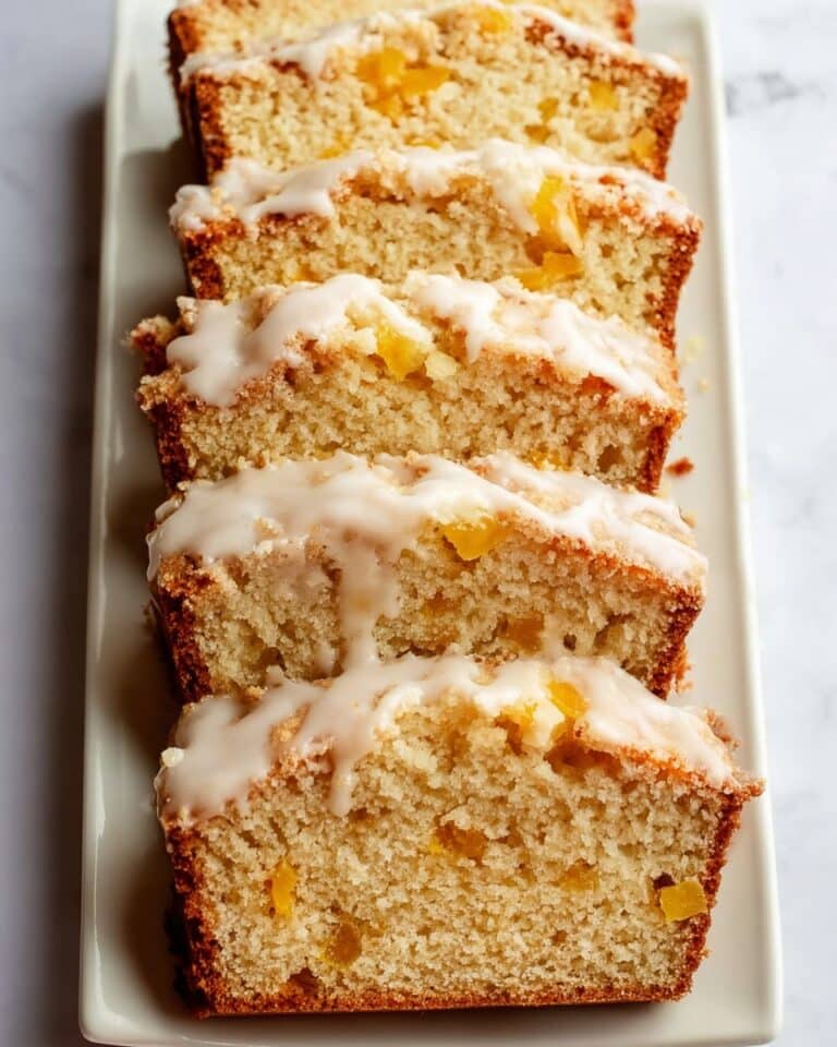 Peach Bread with Vanilla Glaze Recipe