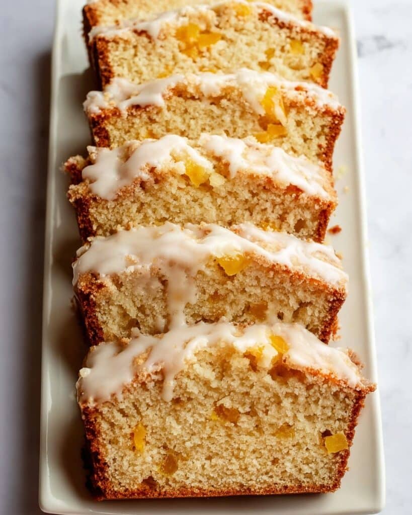 Peach Bread with Vanilla Glaze Recipe
