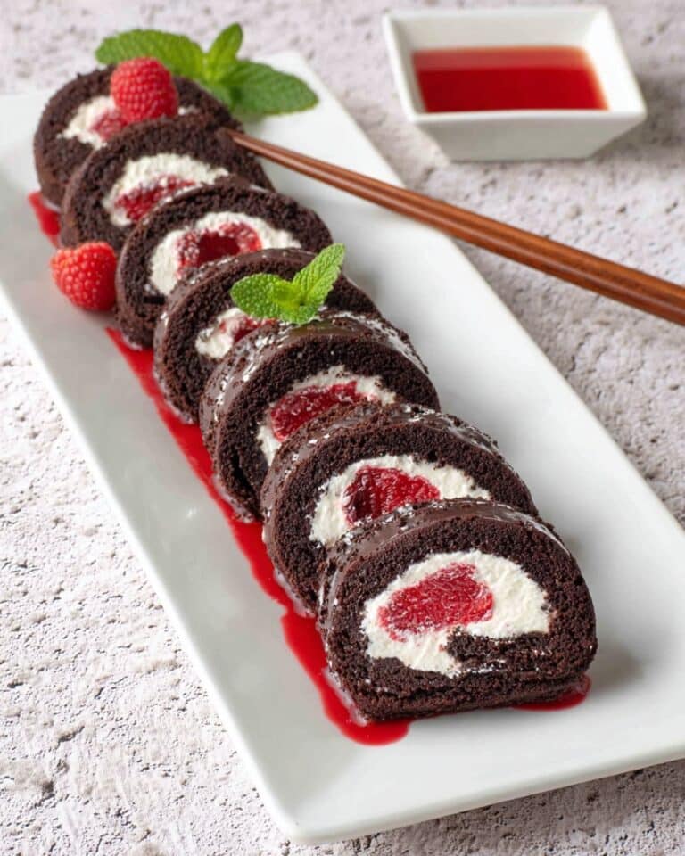Chocolate Raspberry Dessert Sushi Roll Recipe