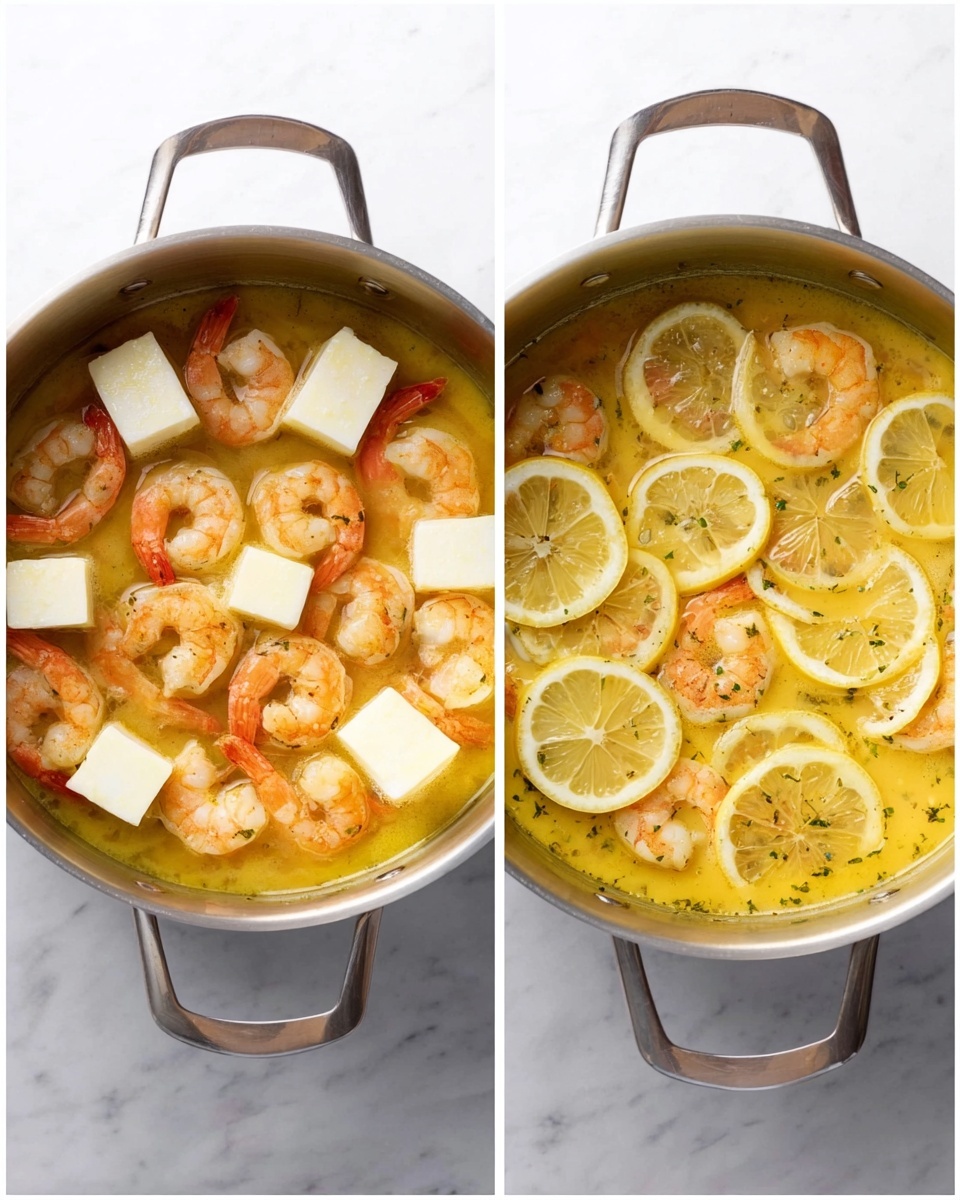 The image shows two white plates side by side on a white marbled surface. The left plate has raw shrimp arranged in a loose circle, with a pale gray and translucent color and visible vein lines. The shrimp texture looks moist and slightly shiny. The right plate holds cooked shrimp evenly spread, showing a bright orange color with some light seasoning specks scattered on the plate. The shrimp are curved and plump, with a firm texture. The lighting is soft and natural, highlighting the difference between raw and cooked shrimp. photo taken with an iphone --ar 4:5 --v 7