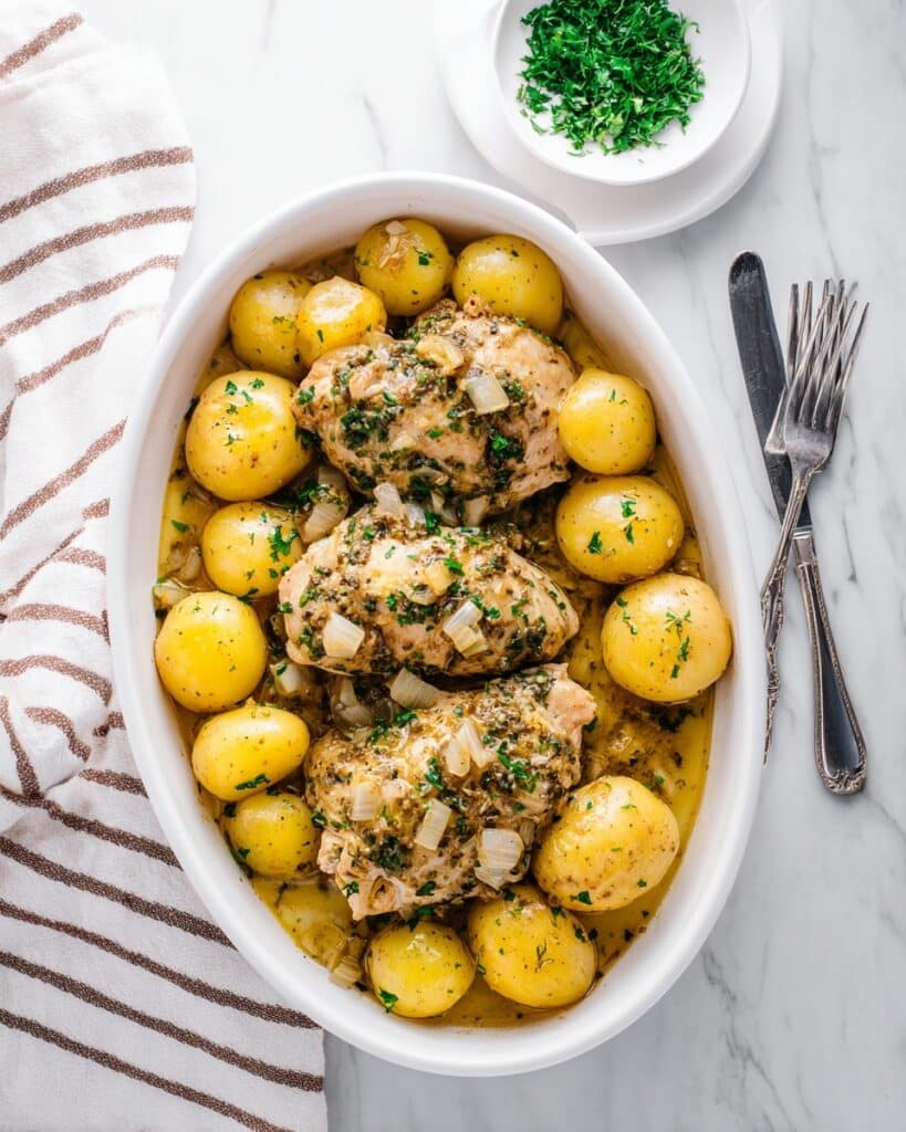 Instant Pot Honey Mustard Chicken Thighs with Potatoes Recipe