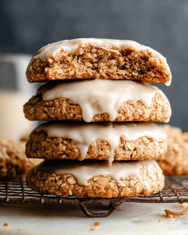 Thick and Chewy Chai Oatmeal Cookies with Maple Chai Glaze Recipe