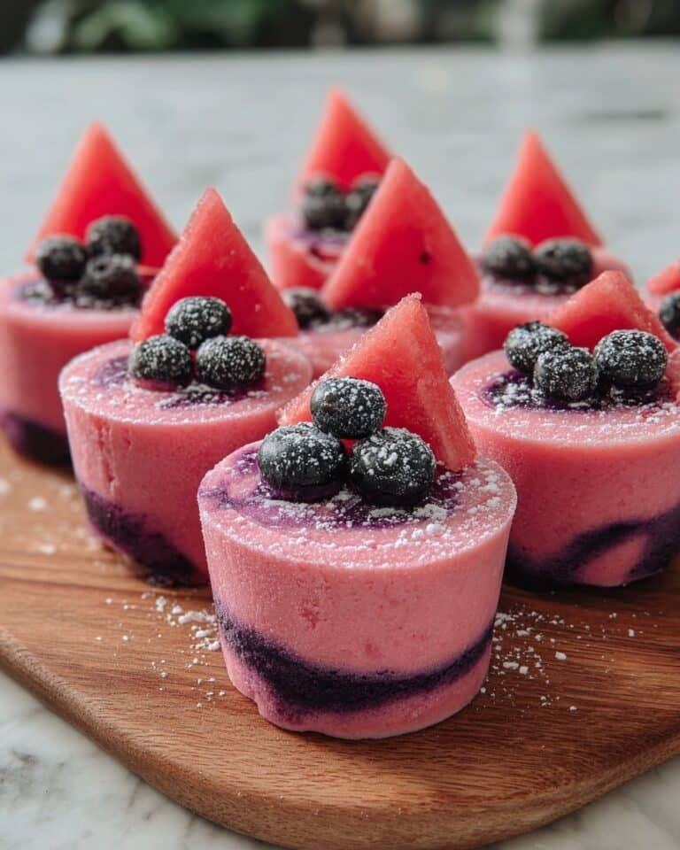 Watermelon & Blueberry Swirl Bites For Dogs Recipe