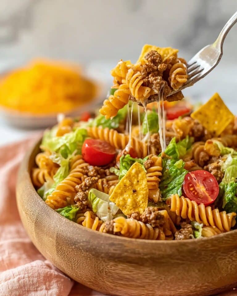 Family Taco Pasta Salad with Ground Beef Recipe