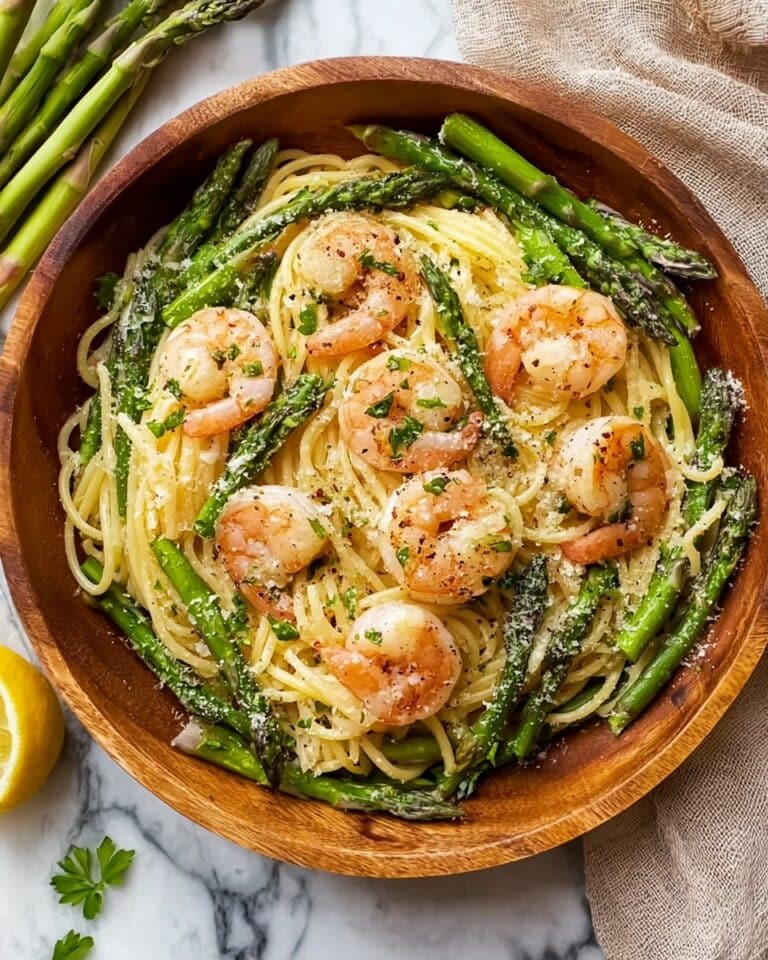 Garlic Shrimp Asparagus Pasta Recipe