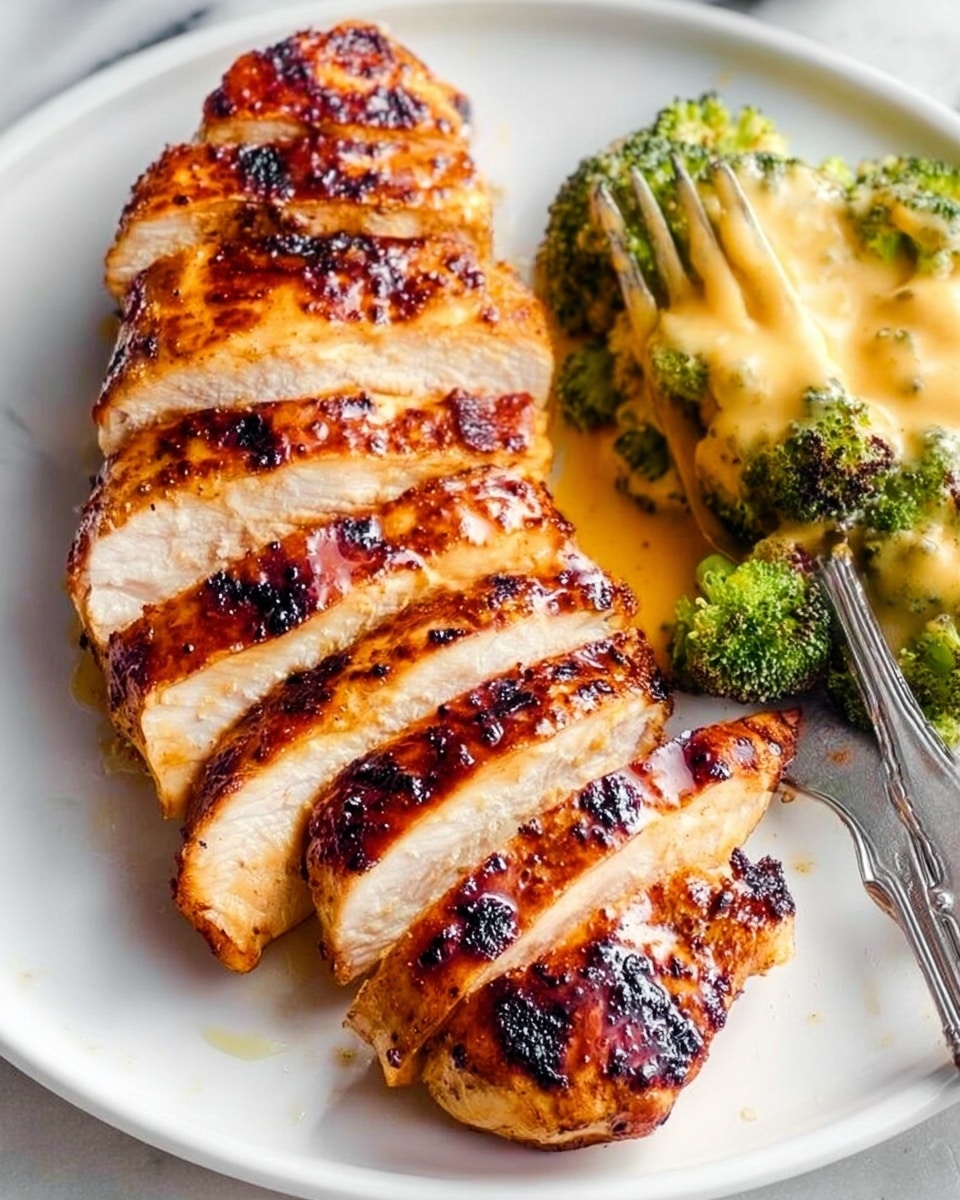 The image shows a white plate with five thick pieces of cooked chicken, arranged in a slightly curved line. The chicken has a golden-brown, slightly crispy skin with black pepper and herb seasoning visible on the surface. Each piece has a firm, juicy texture, and the inside of the chicken is light and tender. Green herb sprigs lay around the chicken, adding color contrast against the white plate and white marbled texture background. The lighting highlights the glossy and lightly charred texture on the chicken's surface, making it look fresh and warm. photo taken with an iphone --ar 4:5 --v 7