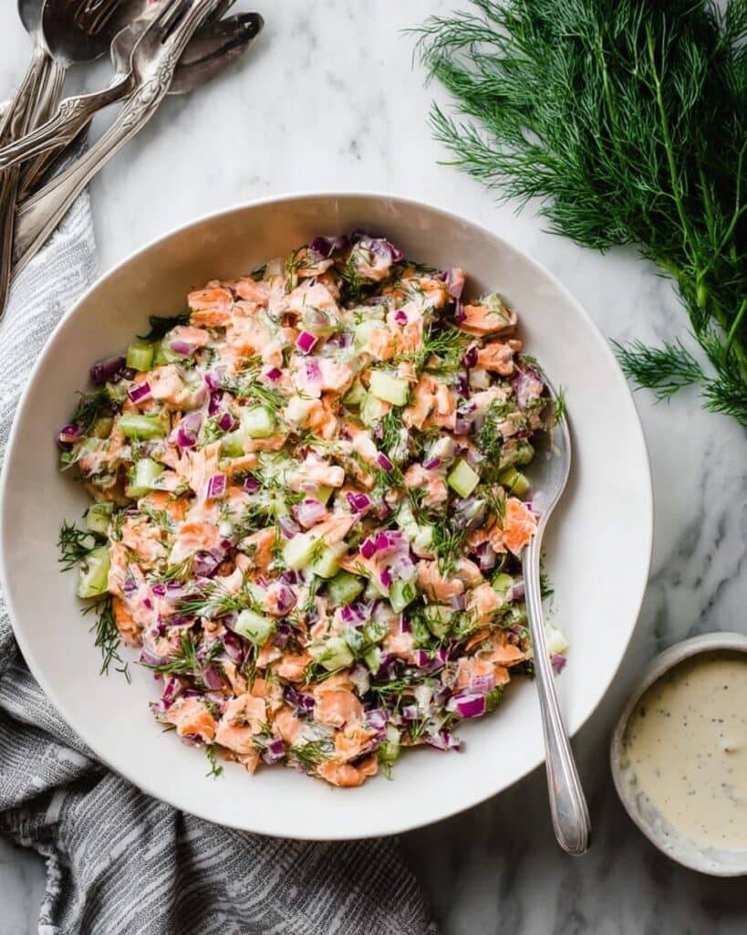 Smoked Paprika Salmon Salad with Lemon Dill Dressing Recipe