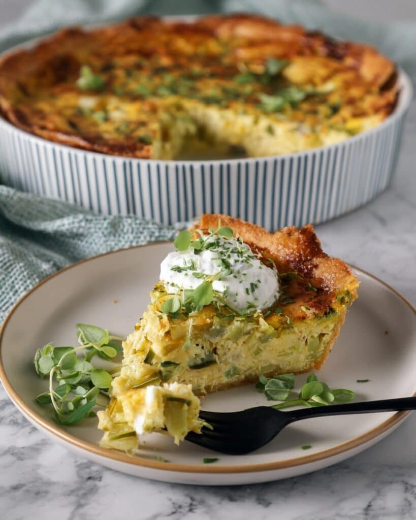 Smashed Potato Crust Quiche with Broccoli and Cheese Recipe
