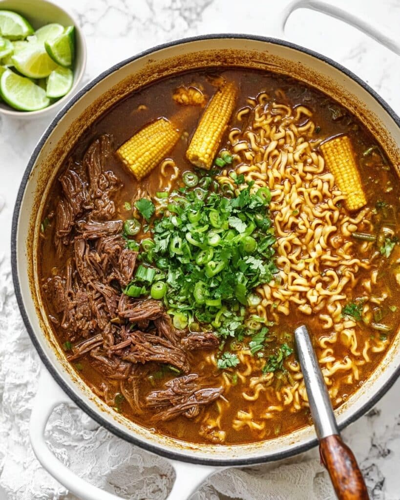 One Pot Shredded Beef Ramen Recipe