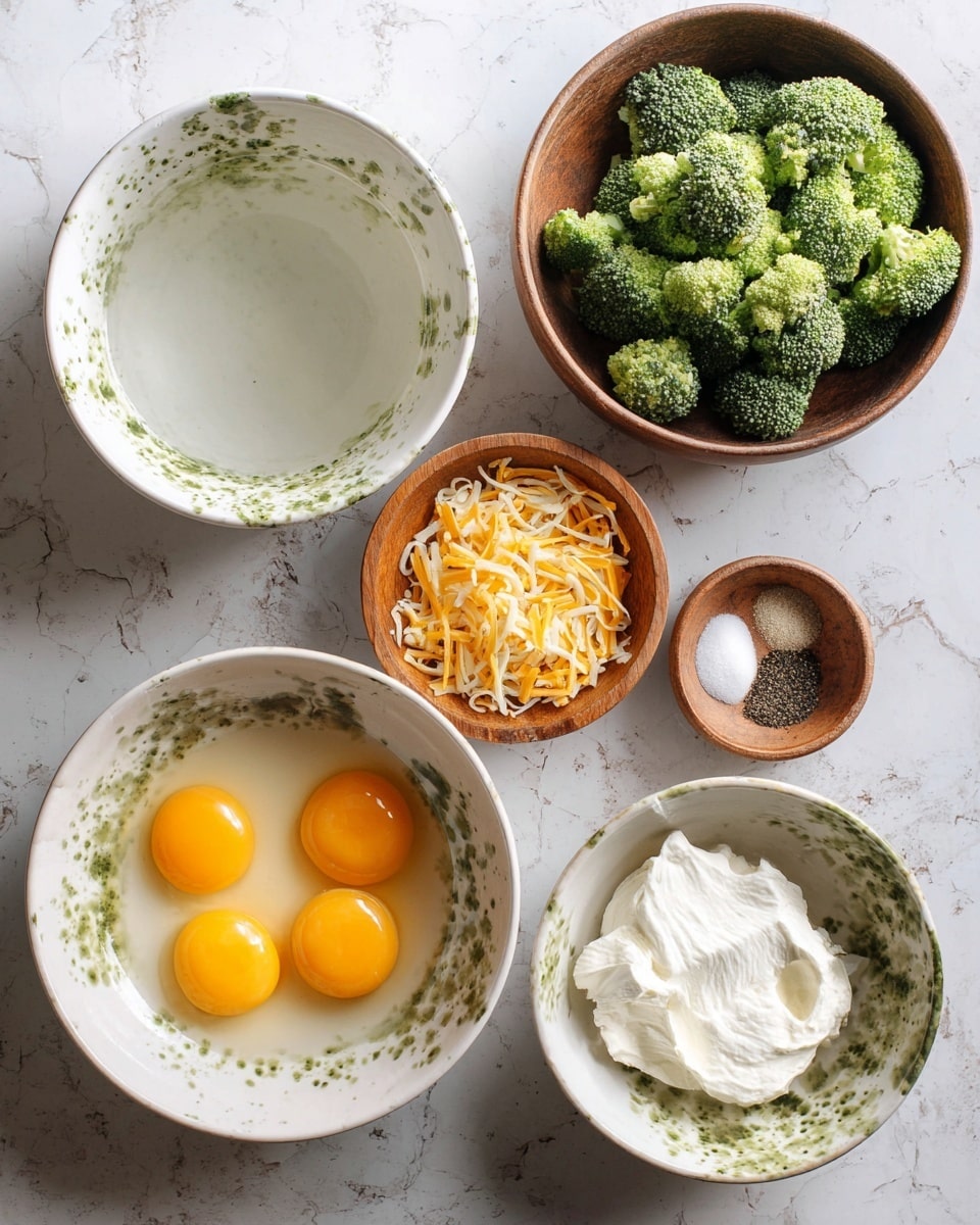 The image shows a savory pie in a white baking dish with blue vertical stripes and small orange flower details. The pie has a thick crust that is golden brown, slightly puffed, and uneven around the edges. The filling is a mix of yellow and green colors with visible small broccoli pieces and melted cheese, giving a textured and creamy top layer. The pie is placed on a white marbled surface, with a white and beige striped cloth partially seen in the background. The lighting is soft, highlighting the golden tones of the crust and the green hues of the broccoli. Photo taken with an iphone --ar 4:5 --v 7