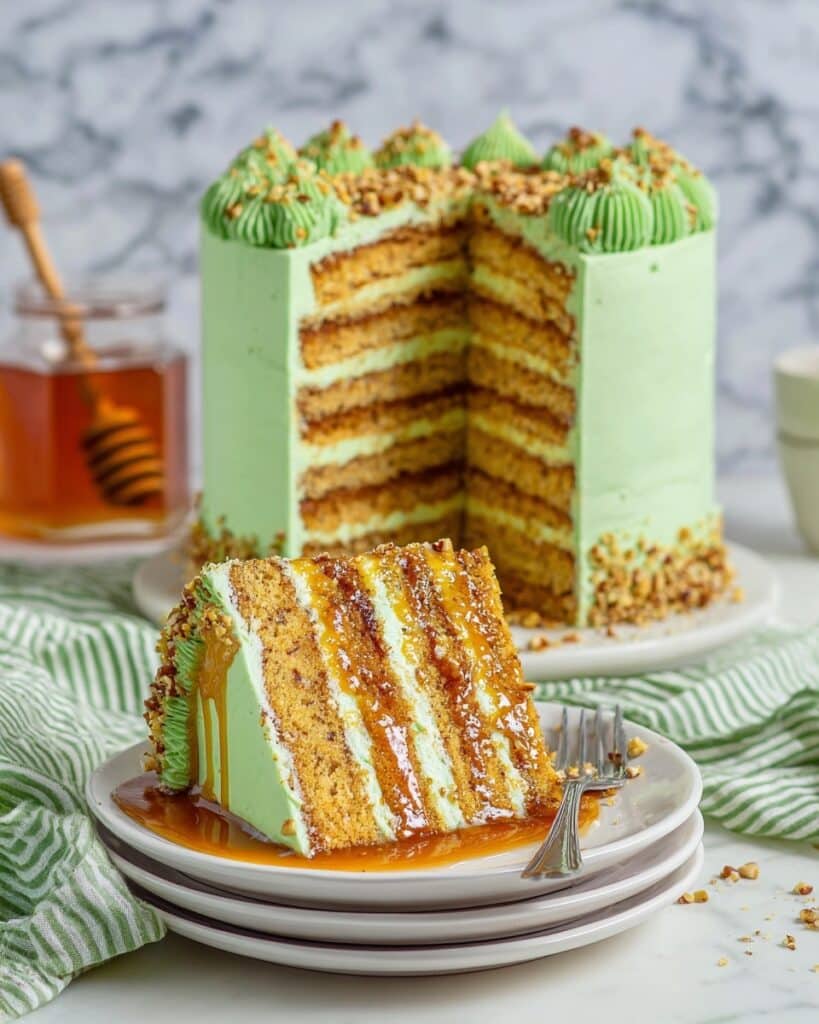 Pistachio Honey Baklava Cake Recipe