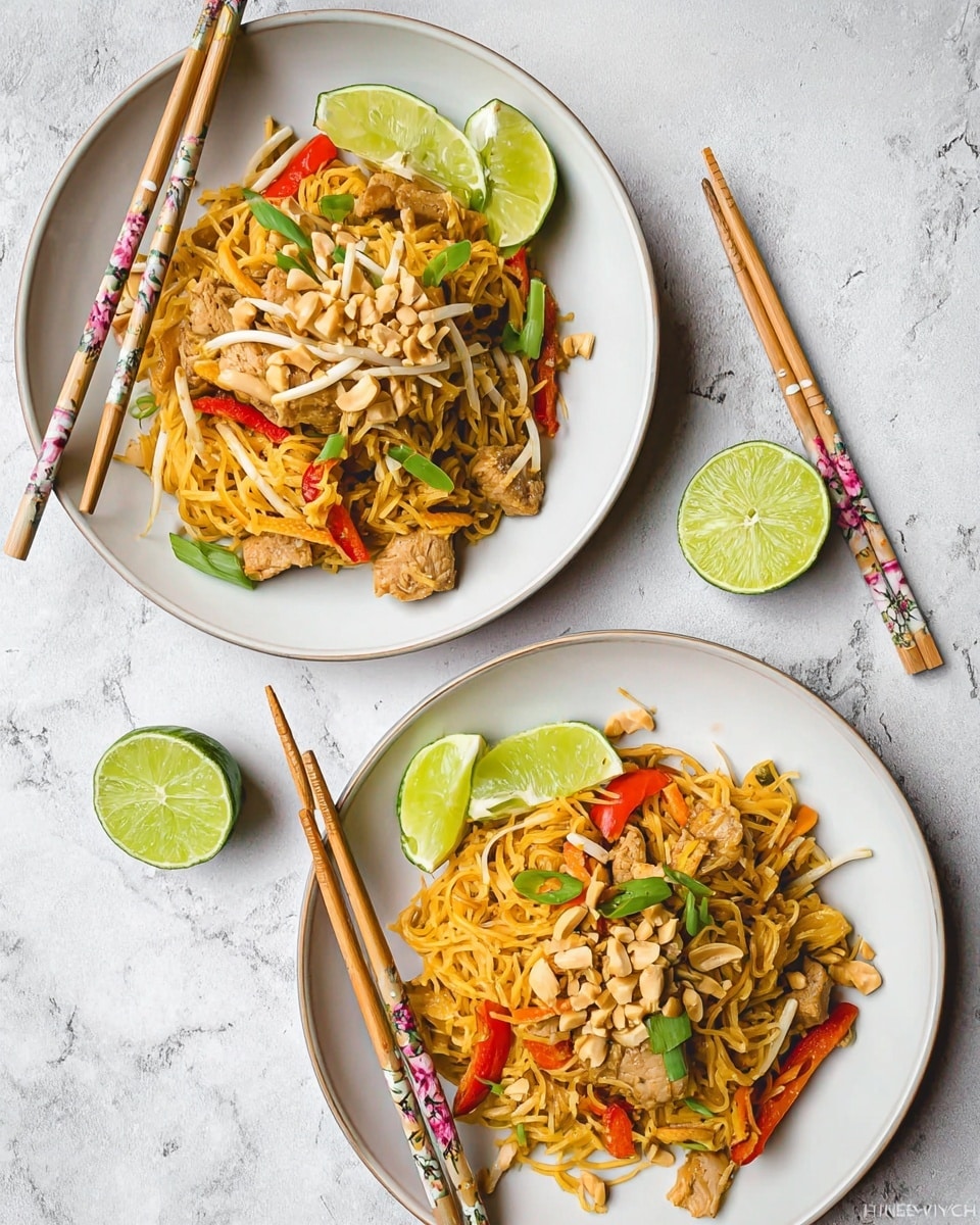 The dish is a colorful stir-fry served in a white pan, filled with several layers. The base layer is light yellow thin noodles mixed with scrambled egg pieces. On top of this are strips of light brown cooked chicken, bright orange carrot sticks, and long white bean sprouts. Scattered all over are sliced green onions adding a fresh green touch. The textures look soft and slightly wet with a bit of shine from the stir-fried sauce. The white marbled surface is visible around the pan. photo taken with an iphone --ar 4:5 --v 7
