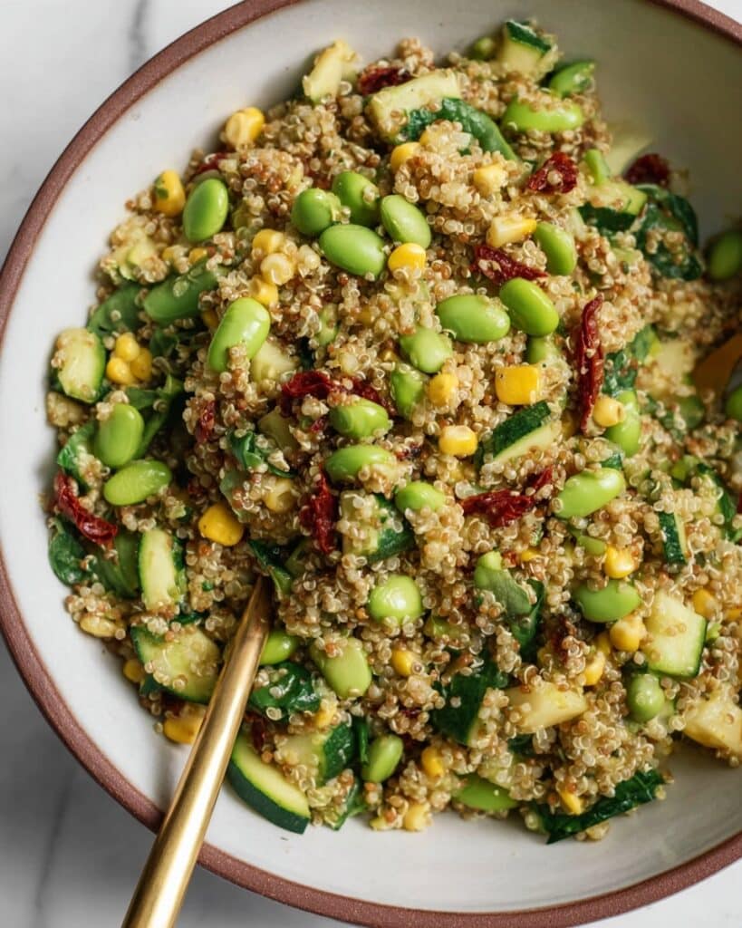 Charred Corn and Quinoa Salad with Jalapeño Basil Dressing Recipe