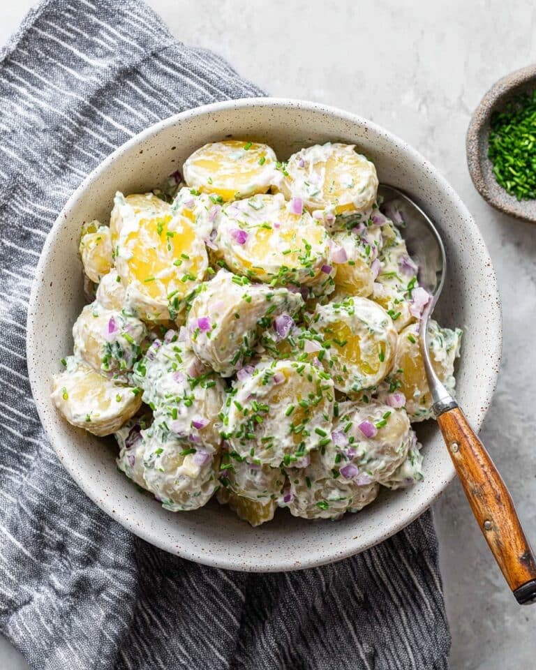 Sour Cream and Onion Potato Salad {No Mayo} Recipe