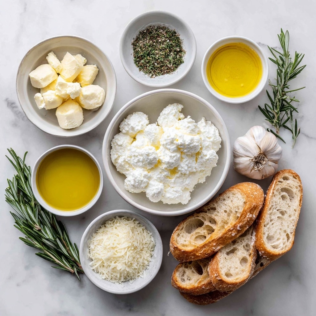A close-up view of a white plate holding a golden-brown toasted bread slice topped with a layer of creamy white cheese, covered by a melted, slightly browned yellow cheese layer sprinkled with small green rosemary pieces. A woman's hand is holding the toasted bread near the right edge, with blurred toasted bread slices and a cheese dish in the white marbled background. The cheese layer looks bubbly and rich with a mix of white and yellow textures, and the rosemary adds a fresh green touch. photo taken with an iphone --ar 4:5 --v 7