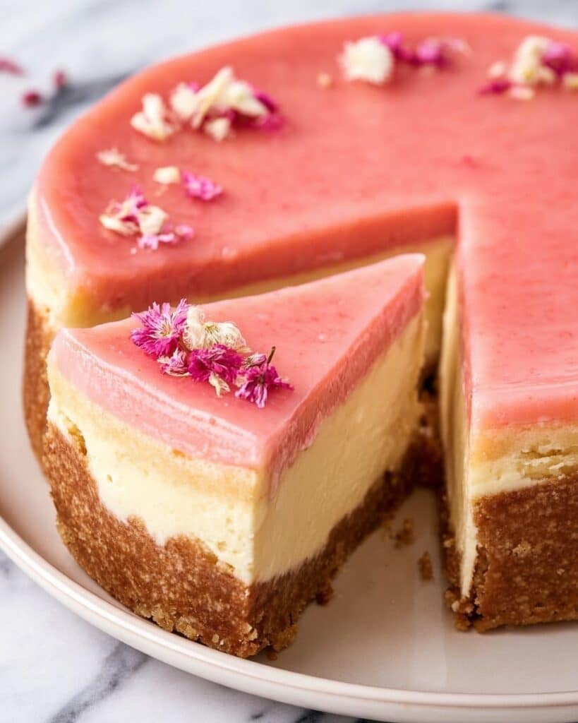 Guava Cheesecake with Guava Compote and Fresh Guava Garnish Recipe