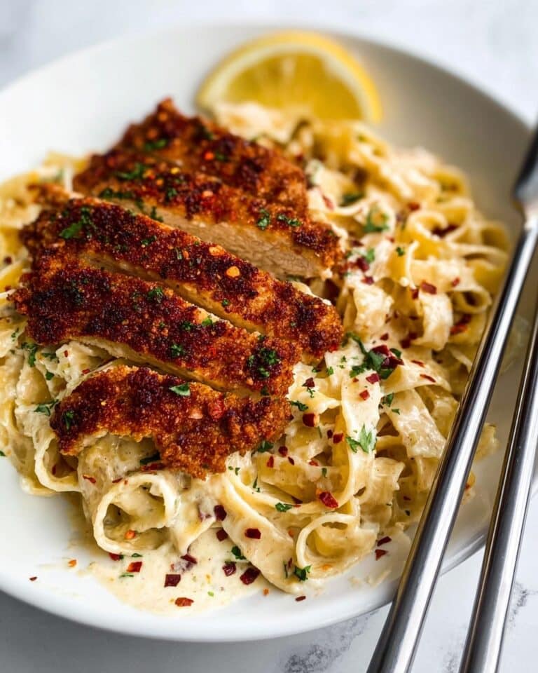 Crispy Chicken Cutlets with Lemon Parmesan Pasta Recipe