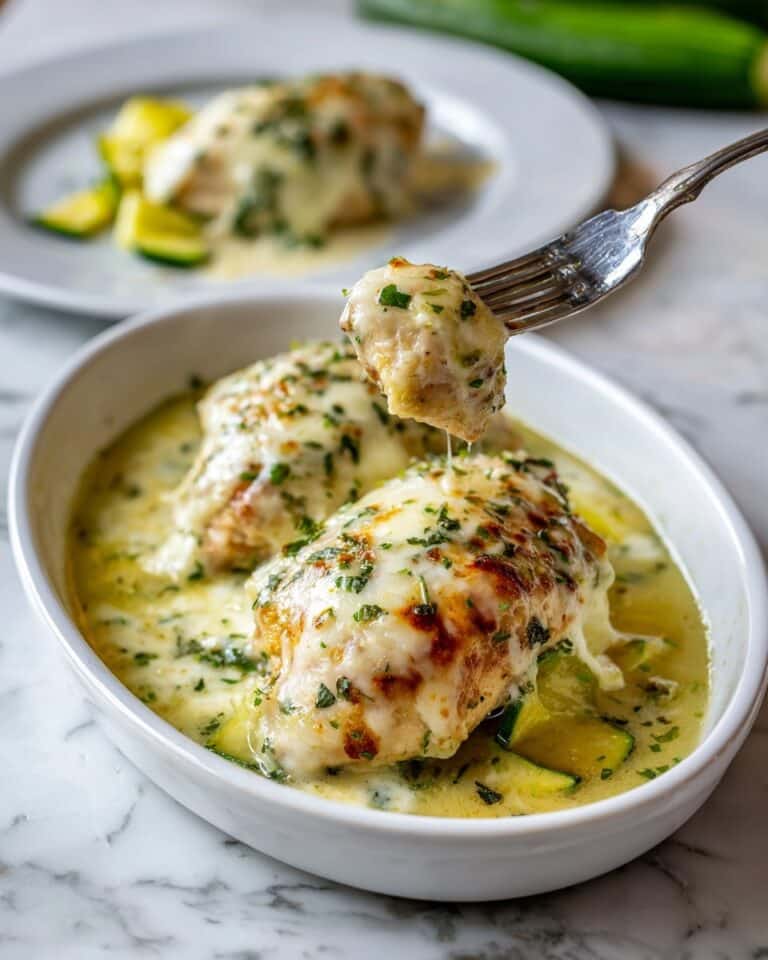 Chicken Zucchini and Squash Casserole with Pesto and Melted Cheeses Recipe