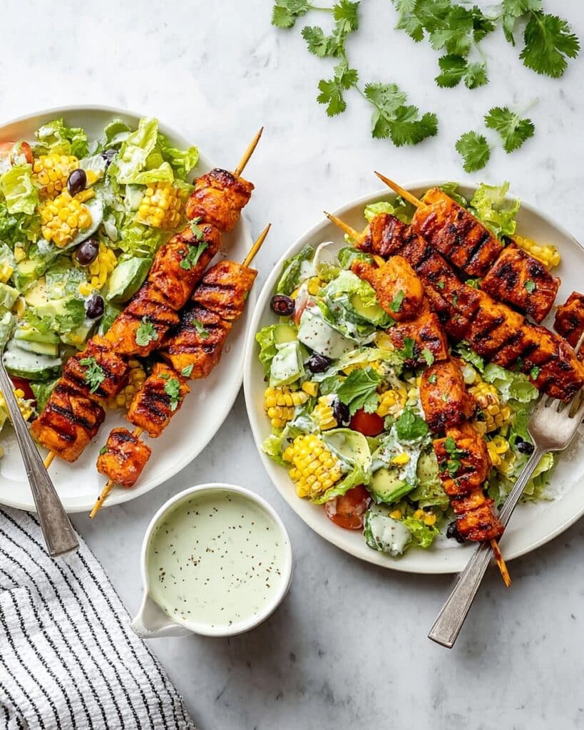BBQ Chicken Skewer Salad Recipe