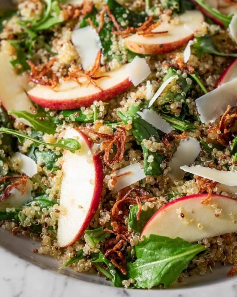 Honey Mustard Quinoa Apple Salad with Crispy Shallots Recipe