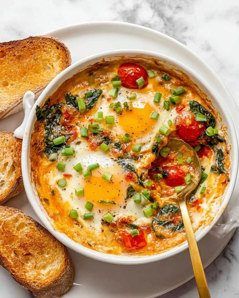 Baked Feta Eggs with Roasted Vegetables Recipe