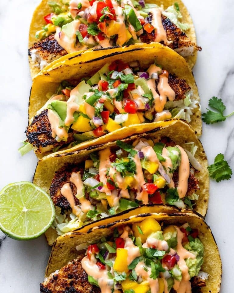 Mahi Mahi Tacos with Spicy Mayo and Mango Salsa Recipe