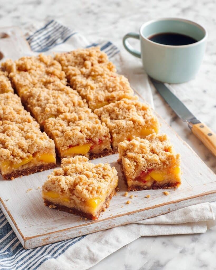 Peaches and Cream Crumble Bars Recipe