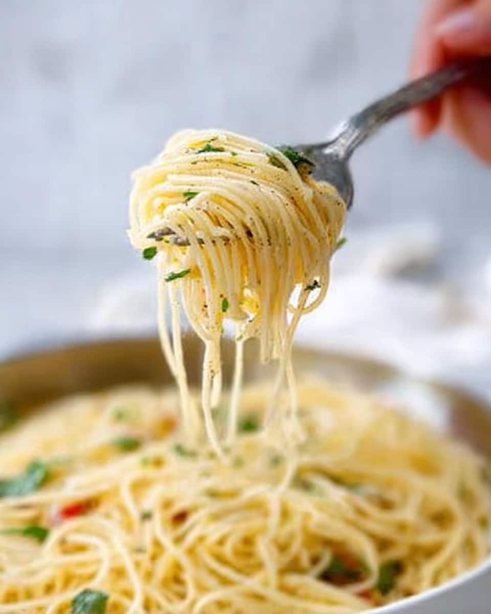 A white bowl filled with cooked spaghetti pasta layered at the bottom, topped with small pieces of red tomatoes scattered evenly around. Fresh green basil leaves are placed on top and around the tomatoes, adding a bright green color. Shredded white cheese is sprinkled generously over the pasta and tomatoes, giving a soft texture contrast. A wedge of lemon rests on one side of the bowl, and a spoon is placed inside the bowl near the lemon. The bowl sits on a white marbled surface. Photo taken with an iphone --ar 4:5 --v 7