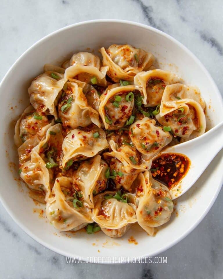 Tofu and Chive Wontons in Chili Broth Recipe