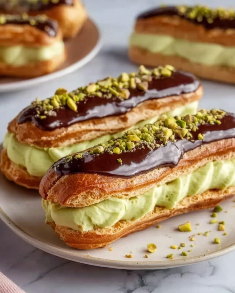 Pistachio Éclairs with Chocolate Glaze Recipe