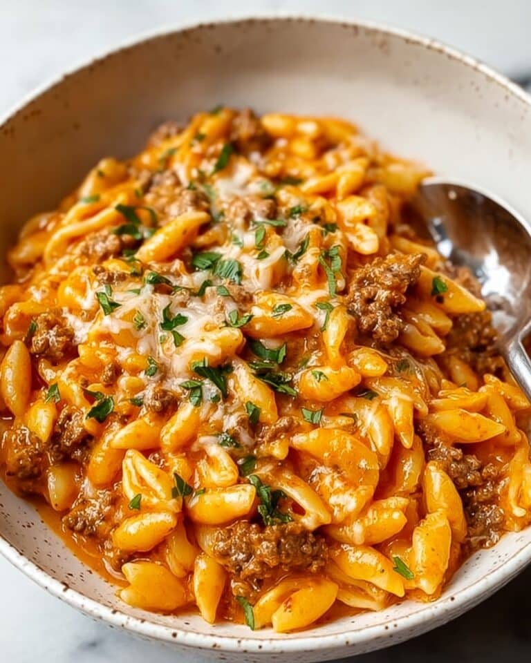 Creamy Ground Beef Orzo Skillet Recipe