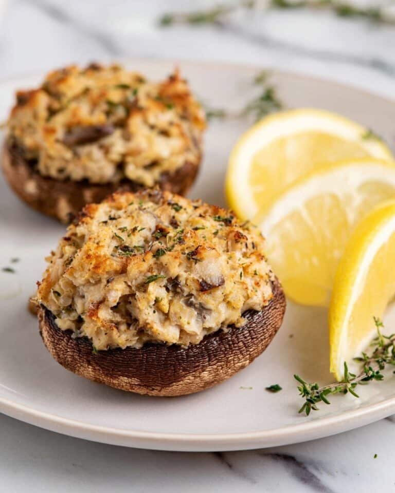 Baked Crab Stuffed Portobello Mushrooms Recipe