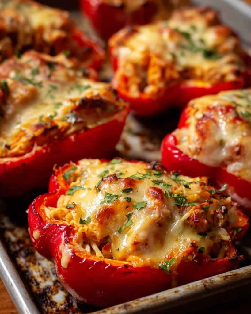 Traeger Smoked Buffalo Chicken Stuffed Peppers Recipe