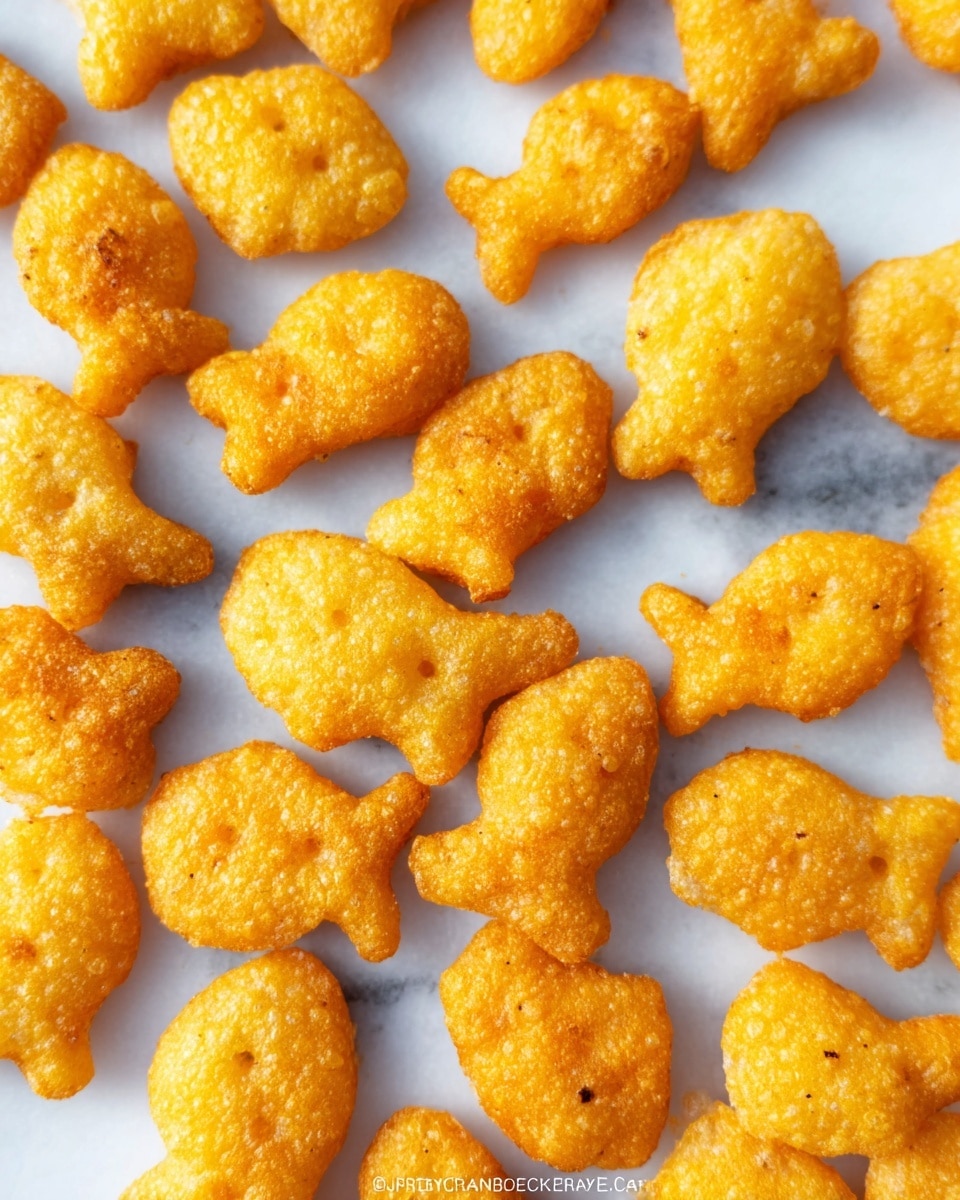 The image shows dough rolled out flat on a white marbled surface with many small cookie shapes cut out, mostly resembling little animals or figures, and a few larger shapes placed along the edges. A woman’s hand is using an orange plastic cookie cutter that has four connected fish-shaped cutouts to press into the dough, creating evenly spaced fish shapes in a row. The dough has a light brown color and smooth texture, and the scene focuses on the cutting process with a close-up view. Photo taken with an iphone --ar 4:5 --v 7