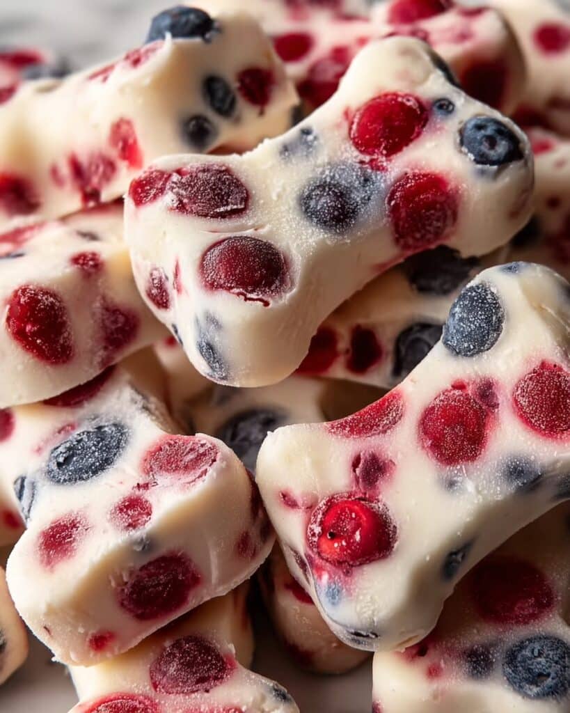 Yogurt Fruit Dog Treats with Strawberries and Blueberries Recipe